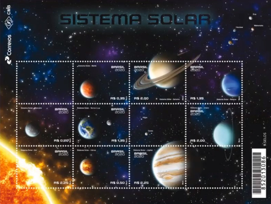 emissao postal especial sistema solar