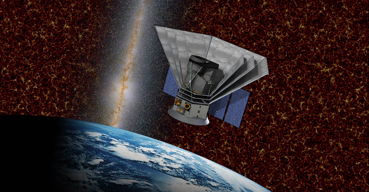Concepção artística do SPHEREx, novo telescópio espacial da NASA.