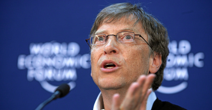 Foto de Bill Gates durante o Fórum Econômico Mundial de Davos, em 2008. Imagem:  Andy Mettler