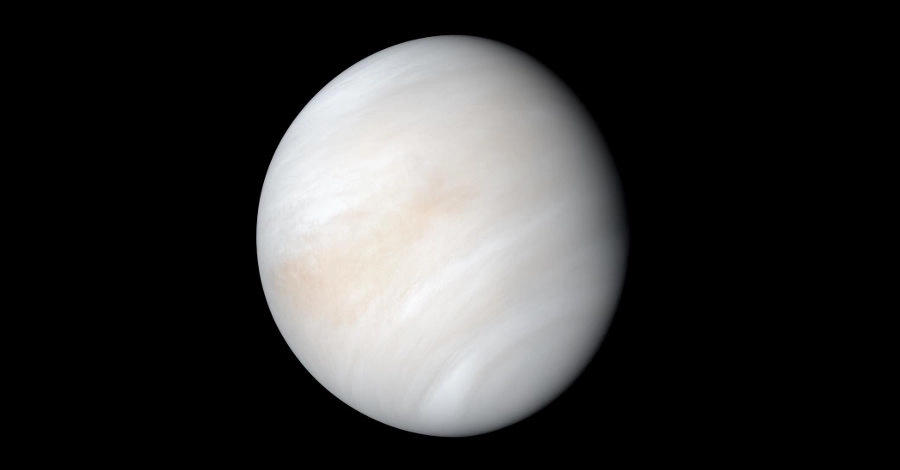 Planeta Vênus fotografado pela Mariner 10 em 1974.