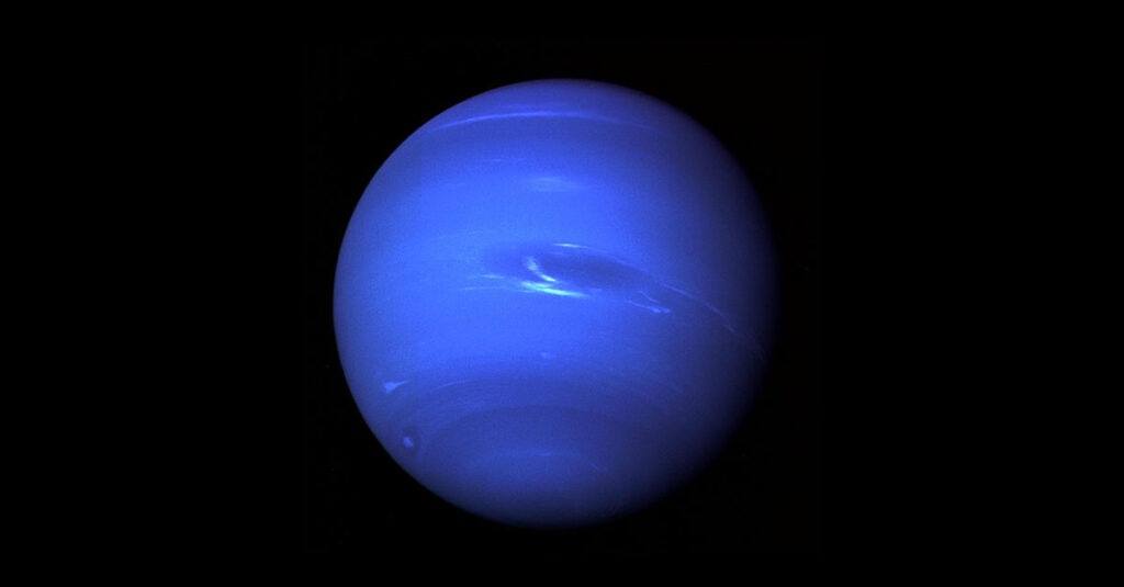 Uma das últimas imagens captadas de Netuno pela sonda Voyager 2.