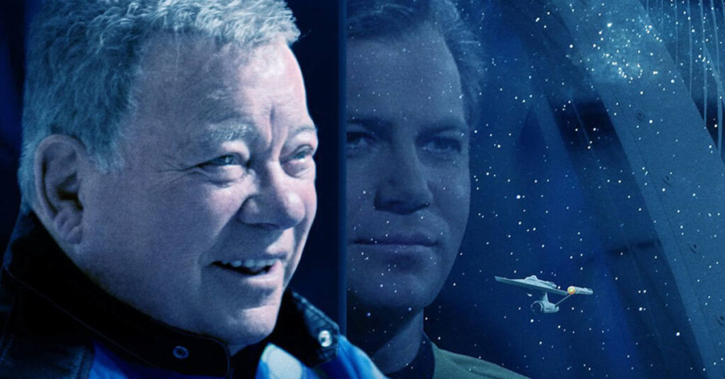 Imagem promocional do documentário "Shatner no Espaço".