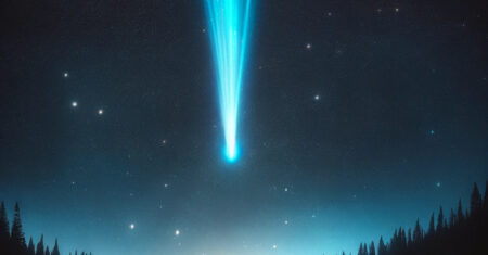 Papel de parede: Um cometa iluminando o céu noturno