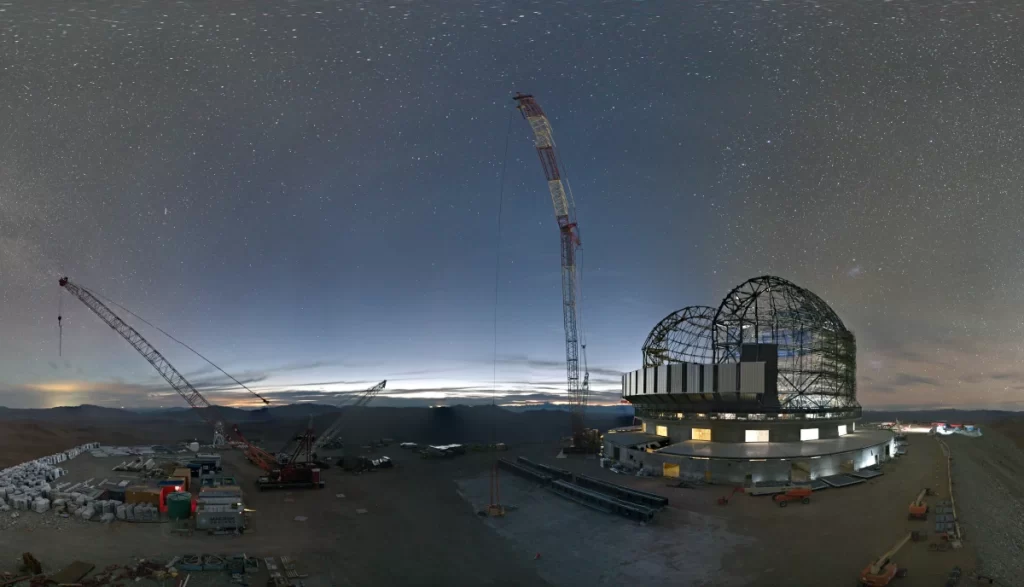Foto panorâmica do ELT em construção do dia 15 de maio de 2024. 