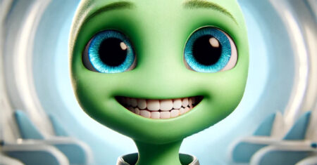 Papel de parede: um amigável ET sorrindo