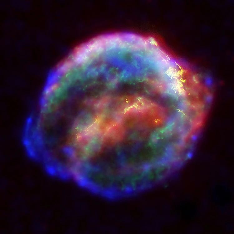 Foto da Supernova de Kepler captada pela sonda telescópio espacial Spitzer. Imagem: NASA/Reprodução