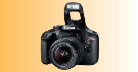 Canon T100 com lente 18-55mm e cartão 128GB sai 10% OFF