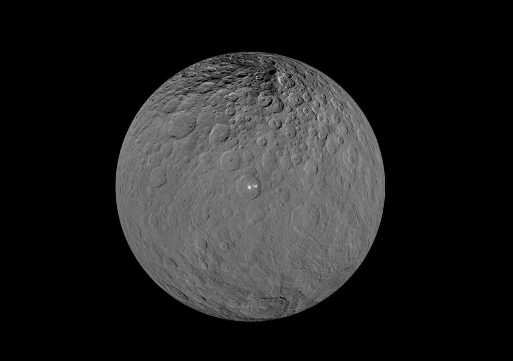 Foto do planeta anão Ceres, captado pela sonda Dawn. Imagem: NASA/Reprodução