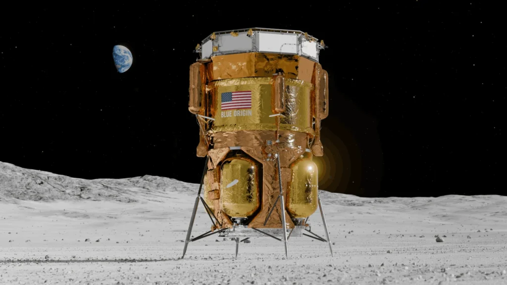 Blue Origin e Intuitive Machines adiam pousos lunares 1 BlueMoon MK1 SN101