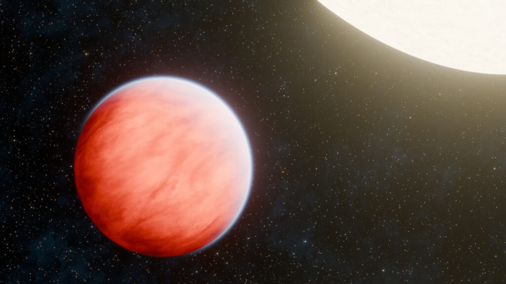 Ilustração de um exoplaneta do tipo Júpiter quente. Imagem: Keith Miller (Caltech/IPAC - SELab)