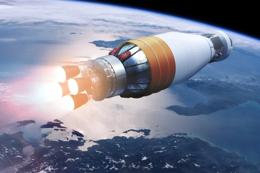 Ilustração do Exploration Upper Stage no espaço. Imagem: NASA