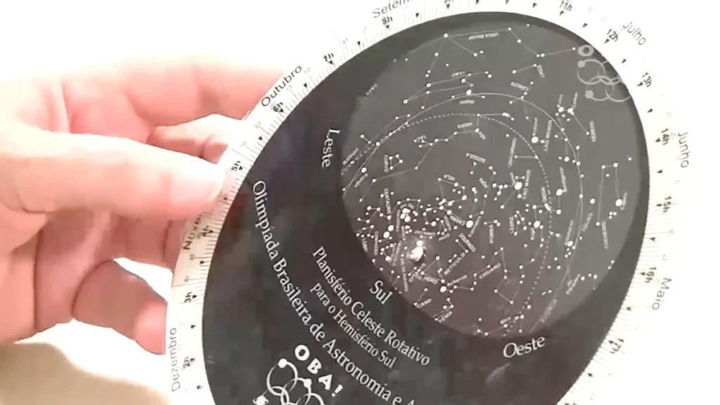 Mapa do céu: como ler um planisfério e não se perder 3 Foto mostrando como orientar o planisfério para norte, sul, leste e oeste