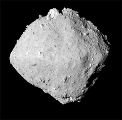 JAXA acha alfabeto genético em asteroide Ryugu 2 Animação do asteroide Ryugu. Imagem: JAXA