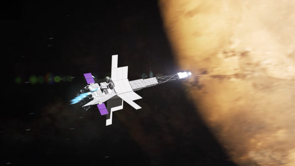 NASA quer enviar helicópteros a Marte com espaçonave nuclear 1 Ilustração da espaçonave Space Reactor-1 Freedom.