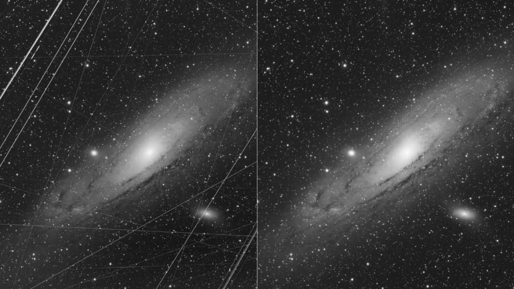 NASA mostra Andrômeda antes e depois do "Photoshop" 1 andromeda antes depos