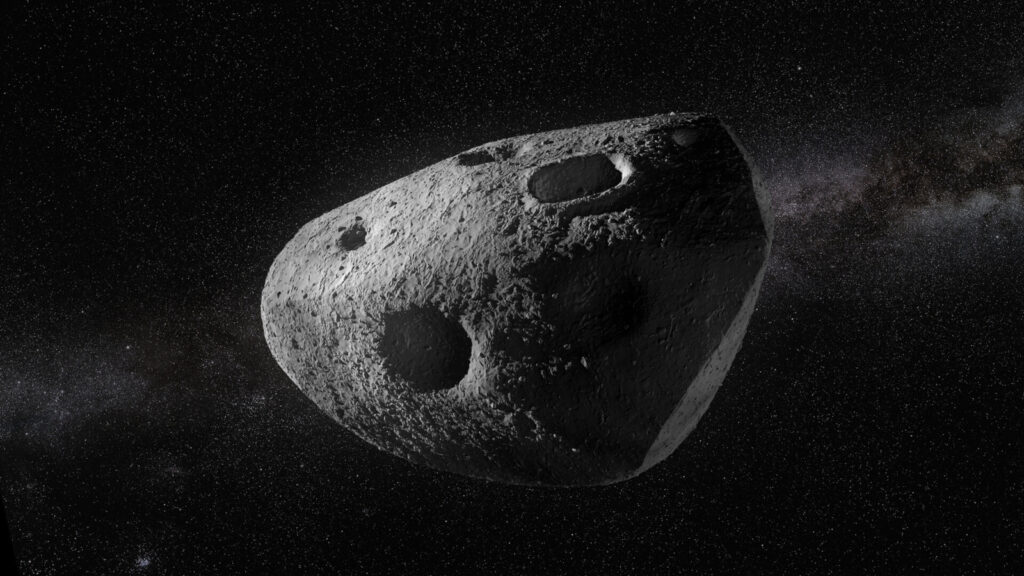 Ilustração do asteroide Apophis.