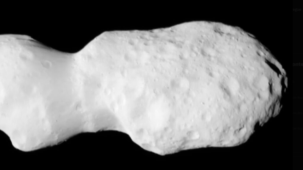 Foto do asteroide Donaldjohanson captada pela sonda Lucy. Imagem: NASA