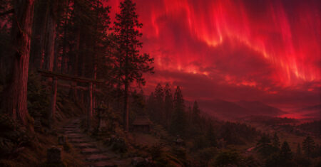 Tempestade solar medieval deixou o céu vermelho