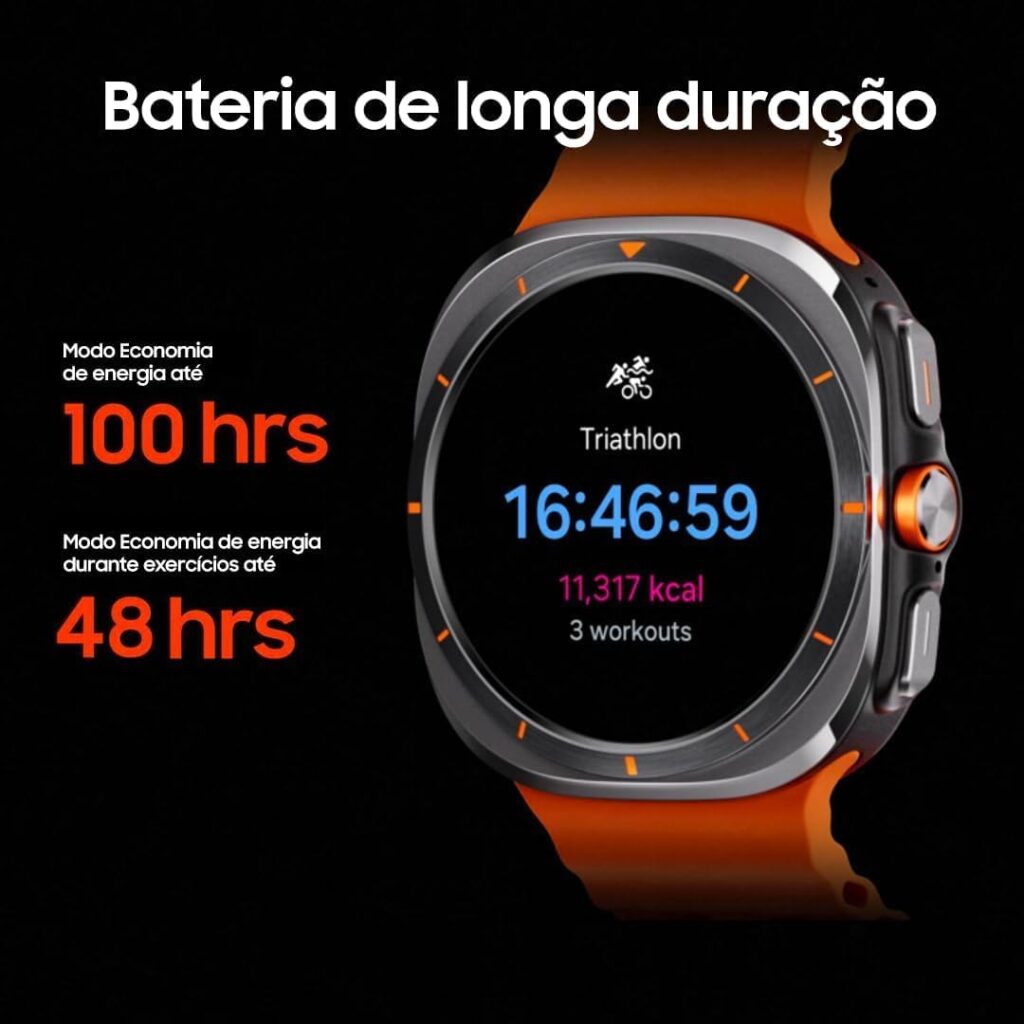 Samsung Watch Ultra 2025 está 60% OFF na Amazon 3 Samsung Galaxy Watch Ultra 2025 Smartwatch 47mm LTE, Galaxy AI, Titânio Aeroespacial, Titânio Cinza