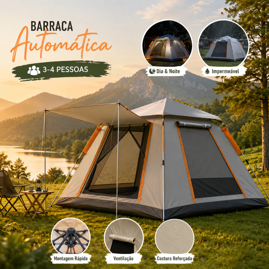 Barraca de camping automática para 3 a 4 pessoas sai agora 33% OFF 3 br 11134207 820ly ms2p6vzi15hh95