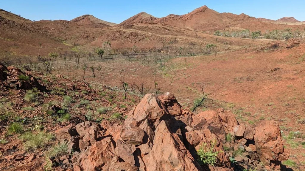 Formações rochosas na região de Pilbara, na Austrá