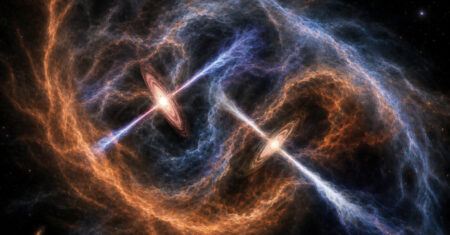 Como duas estrelas massivas formaram uma binária em 60 anos?
