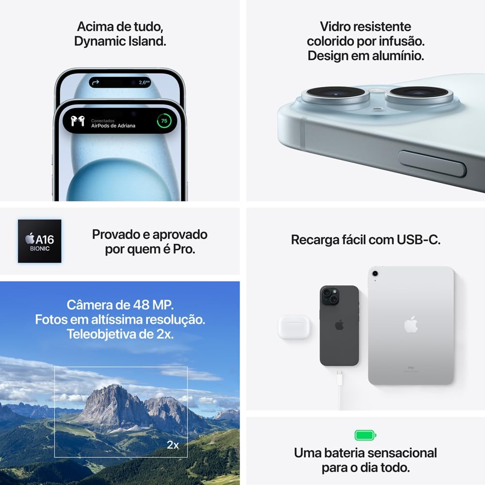  Apple iPhone 15 (128 GB) — Preto 