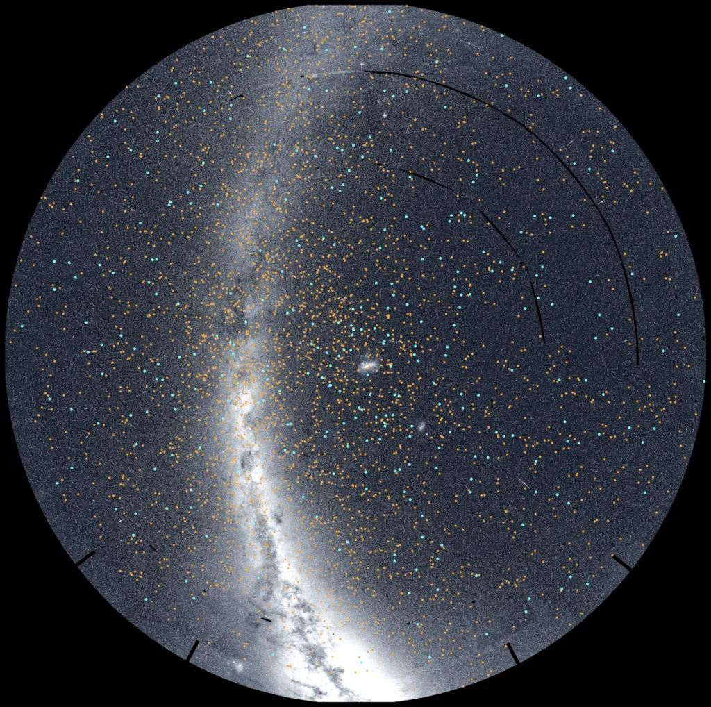Vista do hemisfério sul captado pela TESS.