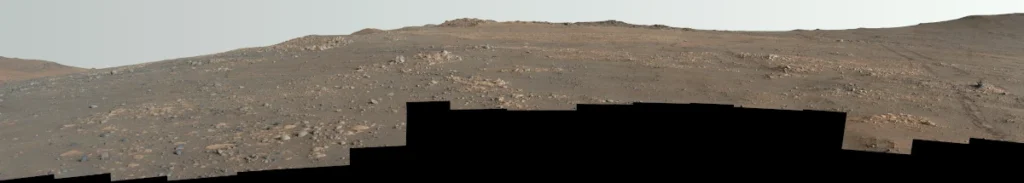 Panorama de cores aprimoradas de uma área apelidada de “Arbot” captada pelo Perseverance em 5 de abril de 2026.