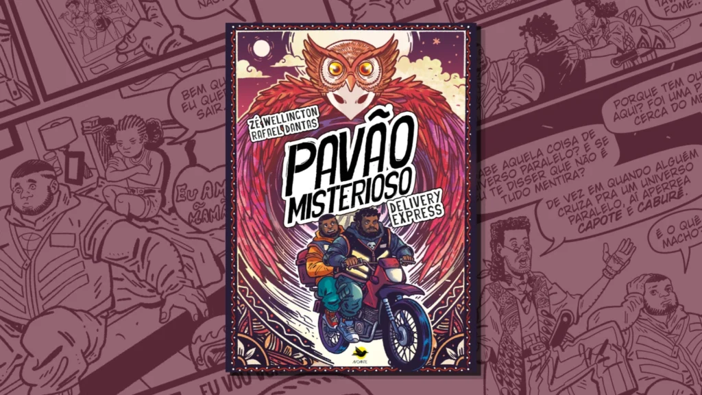 Um entregador de aplicativo encontra sua cópia exata em livro cearense de ficção científica 1 Capa do livro "Pavão Misterioso Delivery Express"