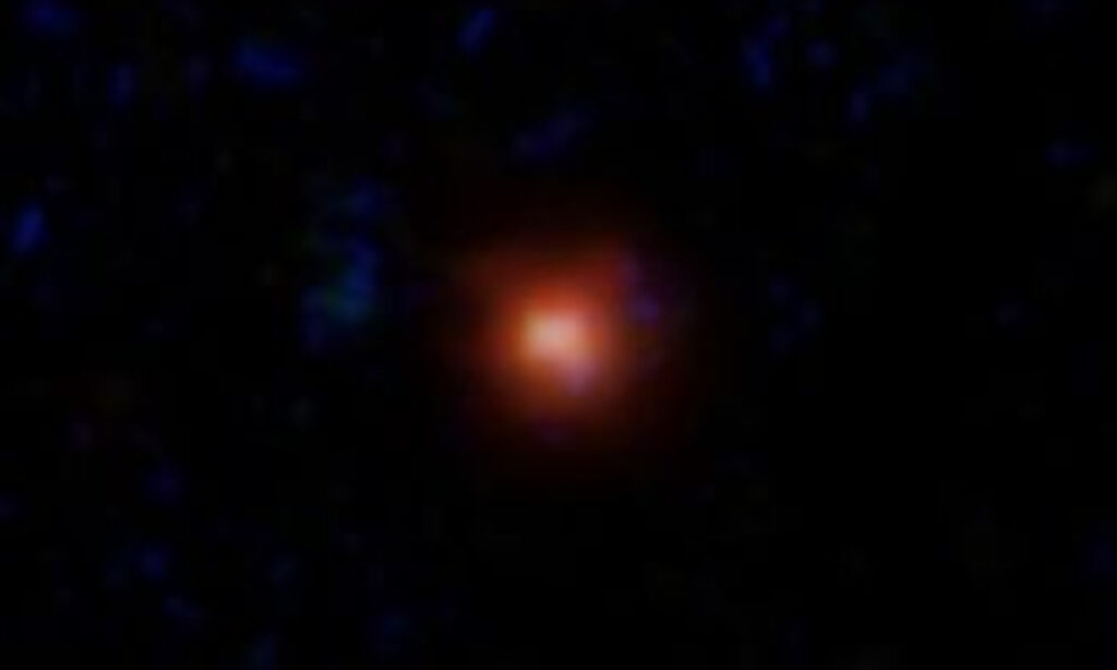 Esta imagem de um objeto especial, apelidado de “ponto de raio-X”, representa uma descoberta do Chandra que poderia ajudar a explicar a natureza de uma misteriosa classe de fontes no Universo primitivo. Imagem: NASA/ESA