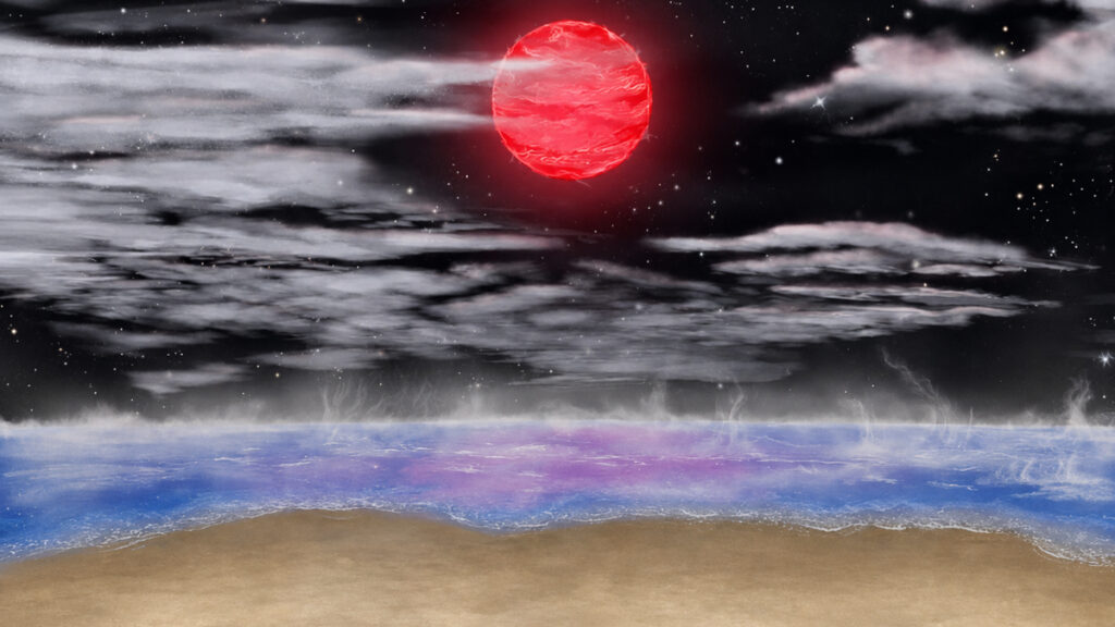 Novo planeta perto da Terra reacende busca por mundos habitáveis 1 Concepção artística da visão da superfície do exoplaneta GJ 3378b da zona habitável GJ 3378b. Imagem: Nikolai Berman / UC Irvine