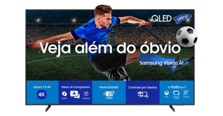 R$ 600 + barata: TV QLED 55” une IA, jogos e 1 bi de cores