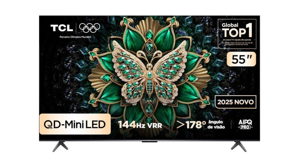 Foto da  Smart TV TCL 55 Polegadas QLED Mini LED 4K C6K WiFi Bluetooth Google TV 4 HDMI 144Hz HDR10+ 55C6K 