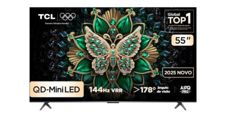 Smart TV TCL 55” tem Mini LED, 144Hz e desconto de até R$ 1.000