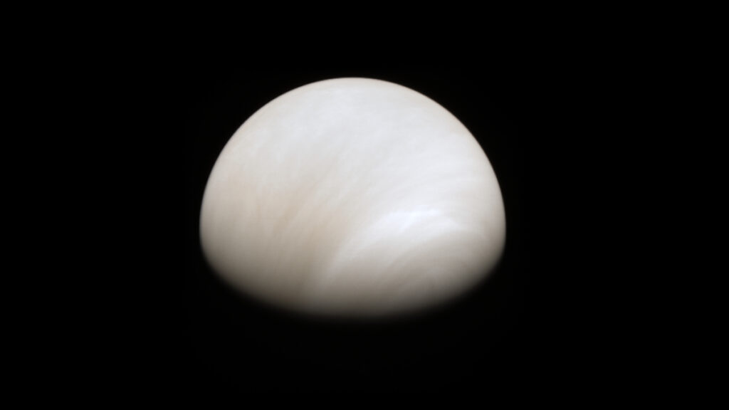 Planeta Vênus em fundo negro.