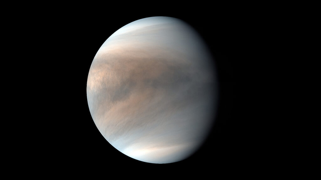 Vênus pode ter engolido a própria lua, aponta novo estudo 1 Foto de Vênus em falsa cor captado pela sonda japonesa Akatsuki (Crédito: JAXA/PLANET-C Project Team)