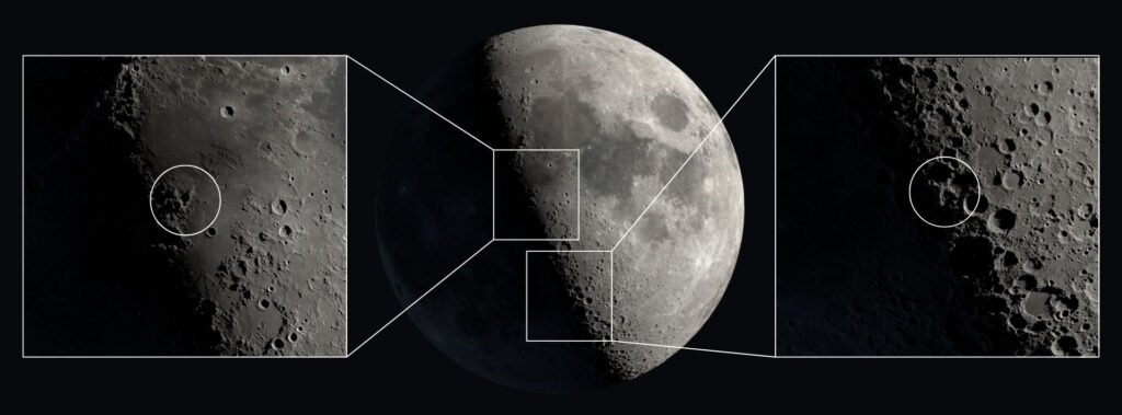 Por que um “V” e um “X” apareceram na Lua 2 Ilusão rara de luz e sombra cria um "V" e um "X" na Lua. Crédito da imagem: NASA Scientific Visualization Studio/Anthony Wood.